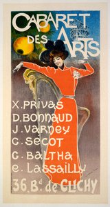 'Cabaret Des Arts' için poster, c.1900